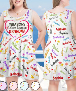 Reasons I Love Being A Grandma - Personalized Sleeveless Tank Dress