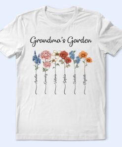 Alternative view of Grandma's Garden Birth Flower Bouquet - Personalized T Shirt